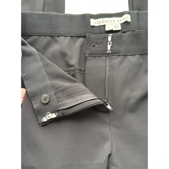 Veronica Beard Stretch Ankle Pants – Size‎ 10 Black Business Casual Vacay Shower - Picture 6 of 8